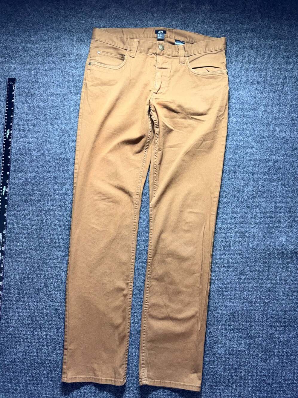 H&M Brown Cotton Stretch 5-Pocket Khaki Pants Size 33